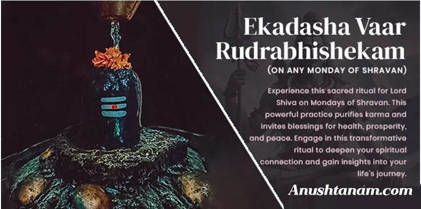 Ekadasha Vaar Rudra Abhishekam on Any Monday of Shravan